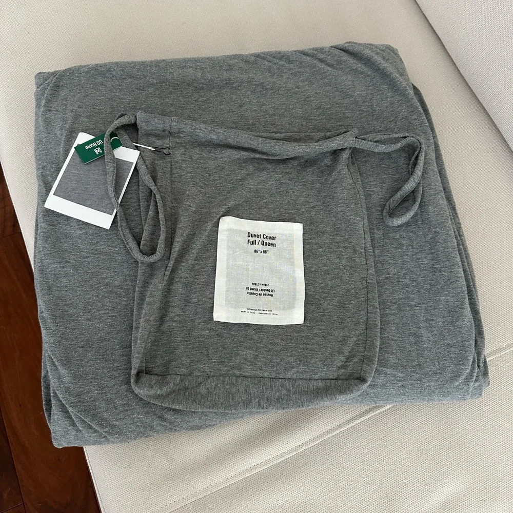 URBAN OUTFITTERS T-SHIRT KNIT HEATHERED GRAY DUVET ONLY FULL/QUEEN